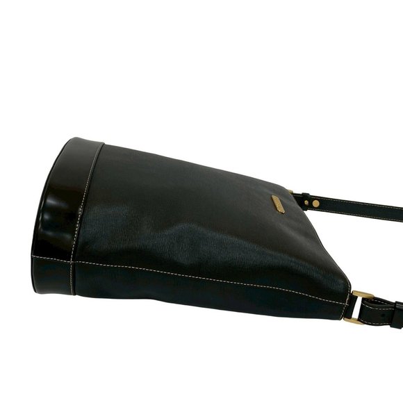 Burberry's Nova Check logo hardware leather shoulder bag/body bag in black - Picture 6 of 10